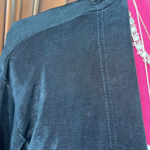 A Touch of Class Jacket Slinky Silky Smooth NWOT Open front Black Size S - Picture 4 of 11